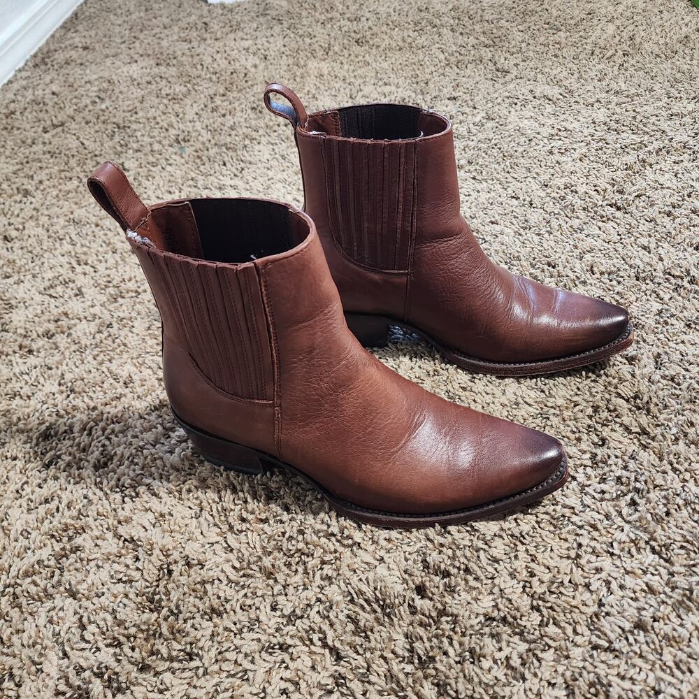 Tecovas Women's The Piper Chelsea Leather Pull On Boots Dark Brown 6.5